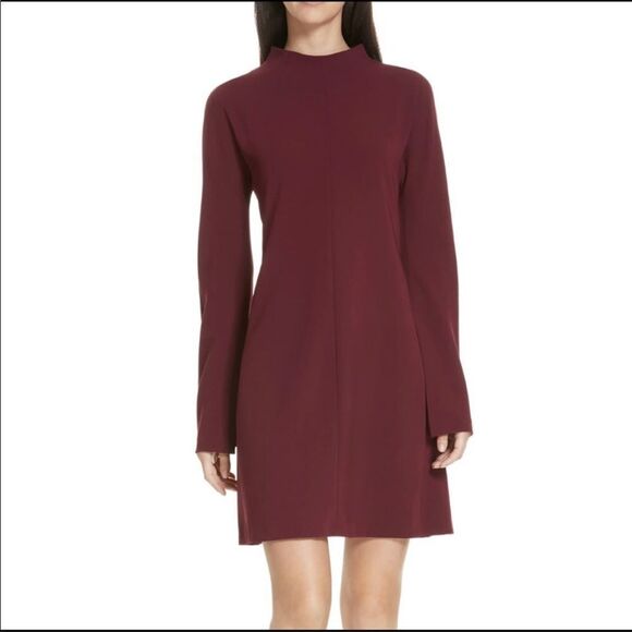 THEORY | Admiral Dolman Long Sleeve Shift Dress Deep Mulberry Size 6 - Picture 1 of 13